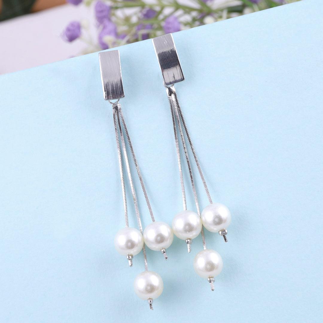 Elegant Pearl Tassel Earrings