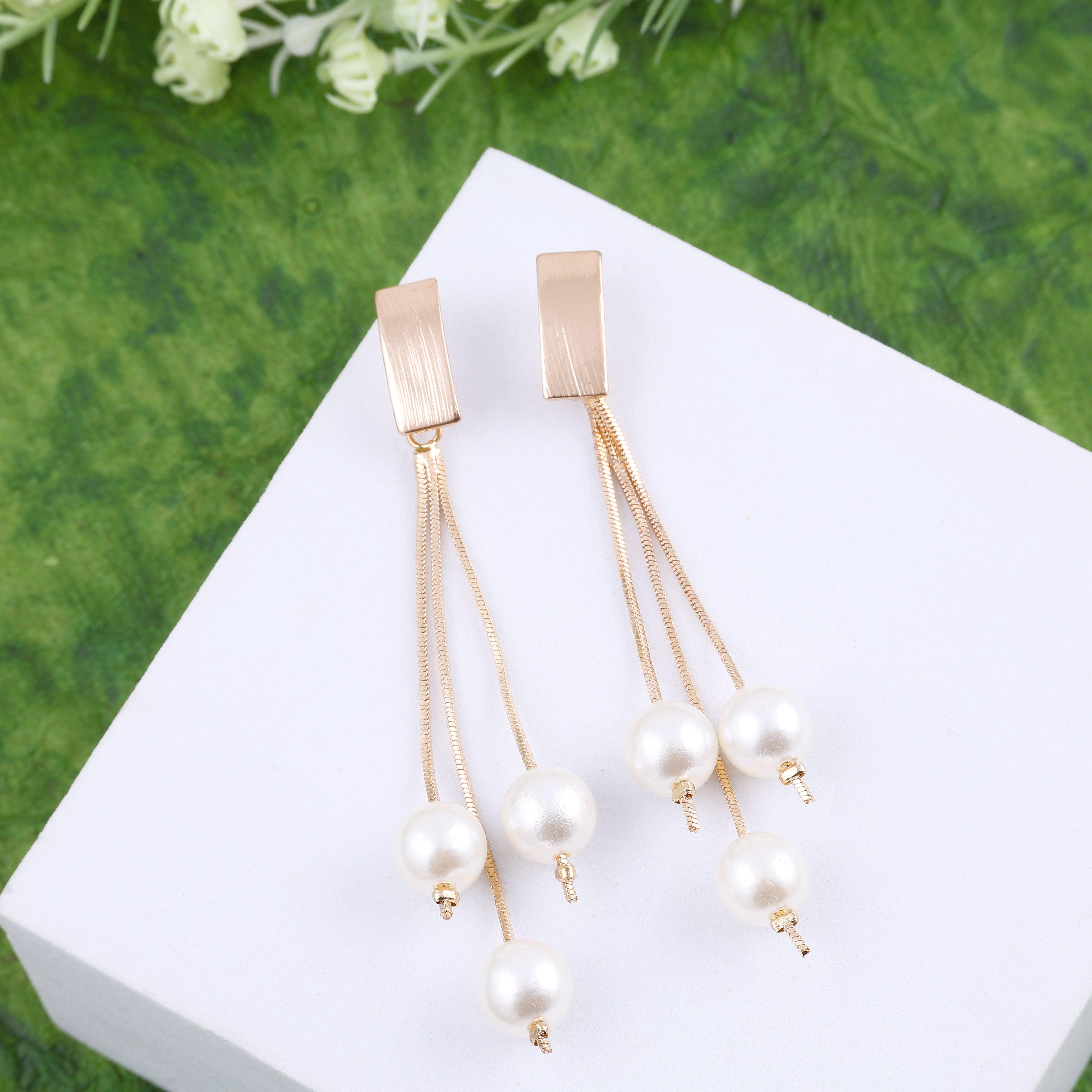 Elegant Pearl Tassel Earrings