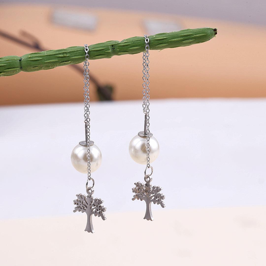 Tree of Life Pearl Drop Earrings