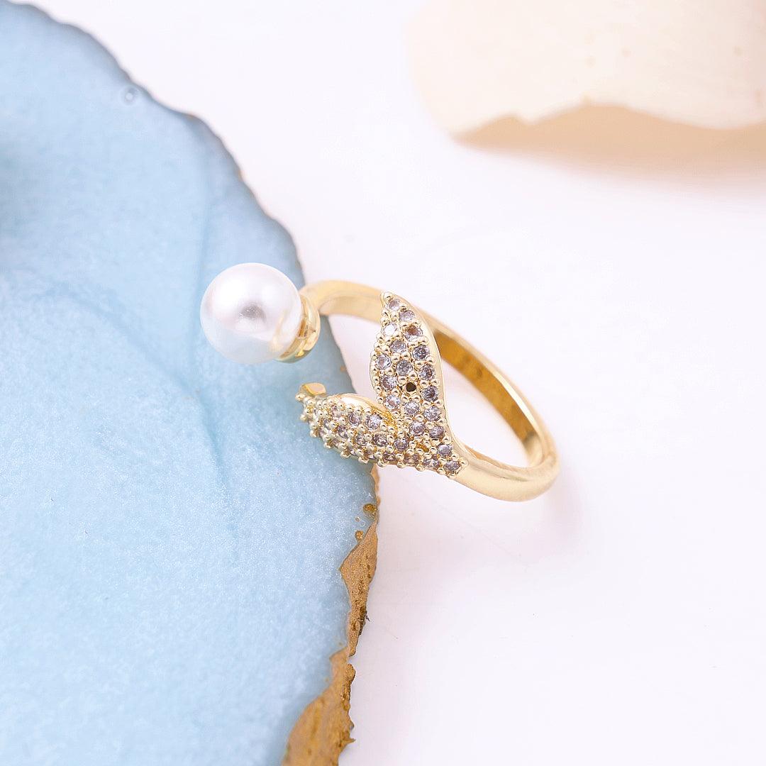 Golden Pearl Elegance Ring