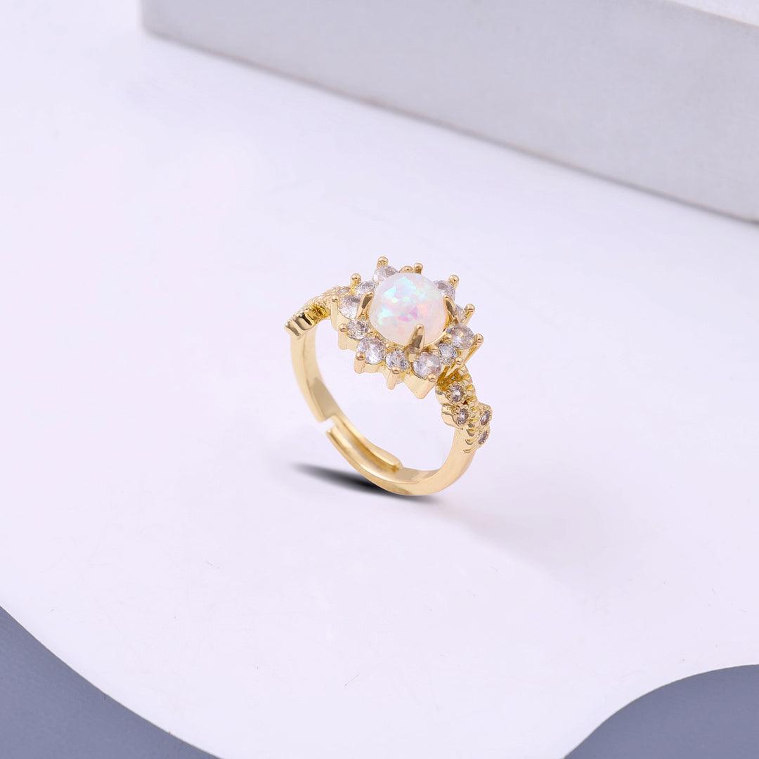 Opal Gemstone White Fire Opal Ring