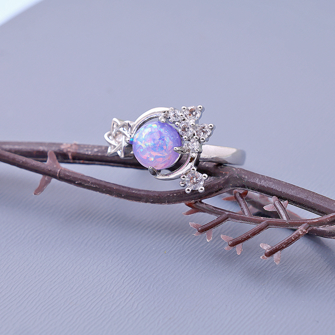 Circular Purple stone ring