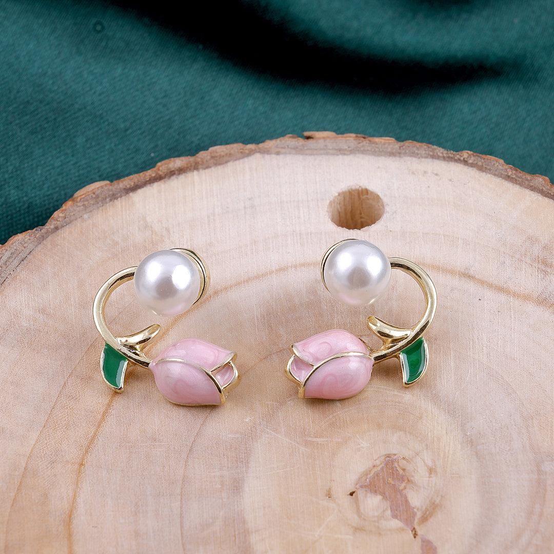 Floral and Pearl Earrings