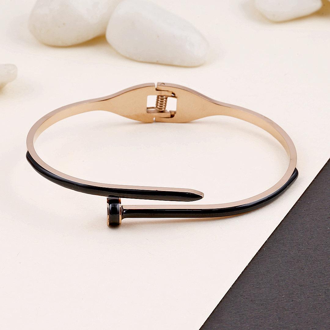 Rose Gold Nail Bangle Bracelet