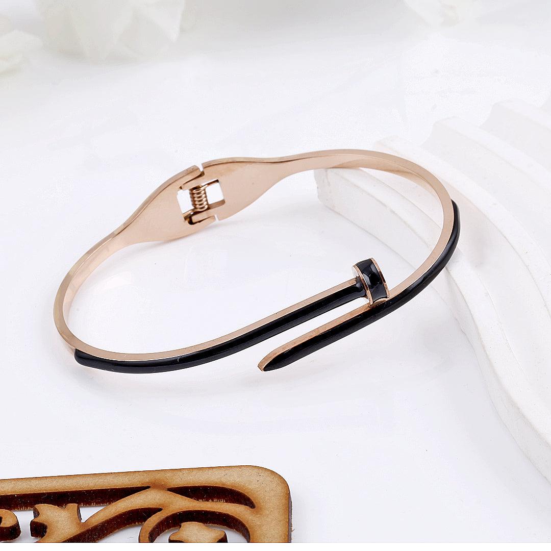 Rose Gold Nail Bangle Bracelet