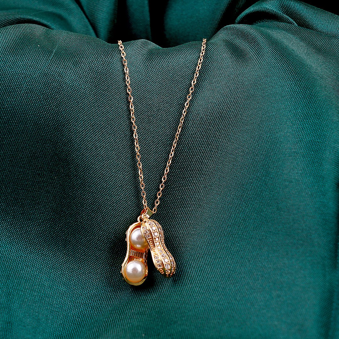 Peanut Cultured Pearl Brass Pendant