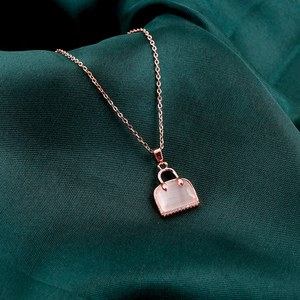 Rose Gold Layers Bag Necklace