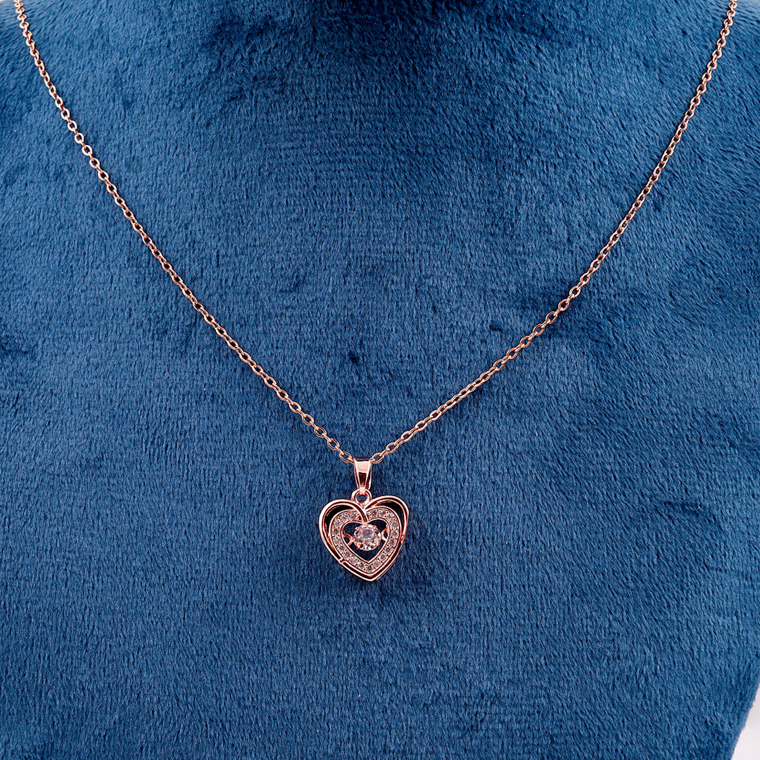 Rose Gold Heart Plated Necklace