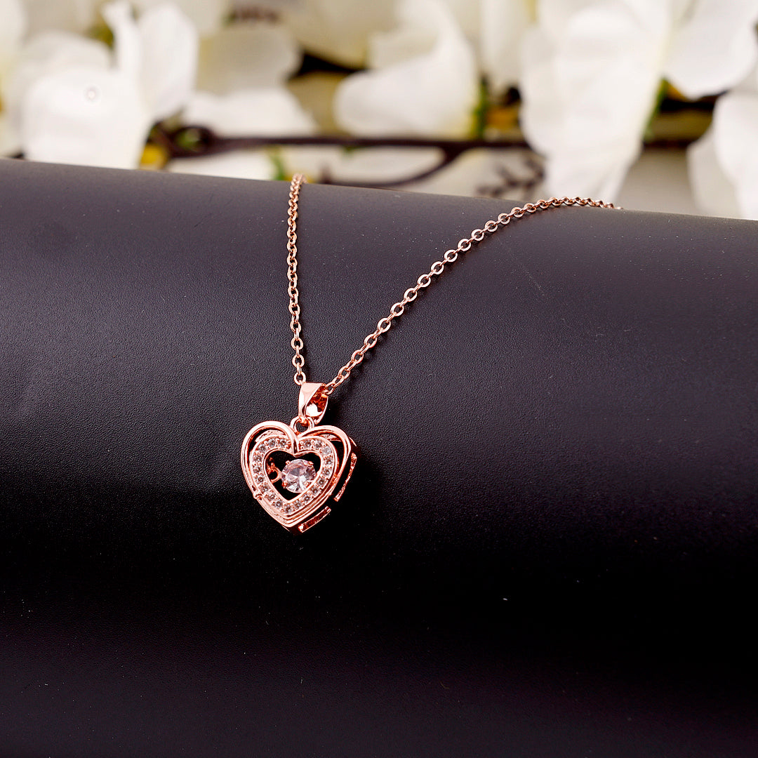 Rose Gold Heart Plated Necklace