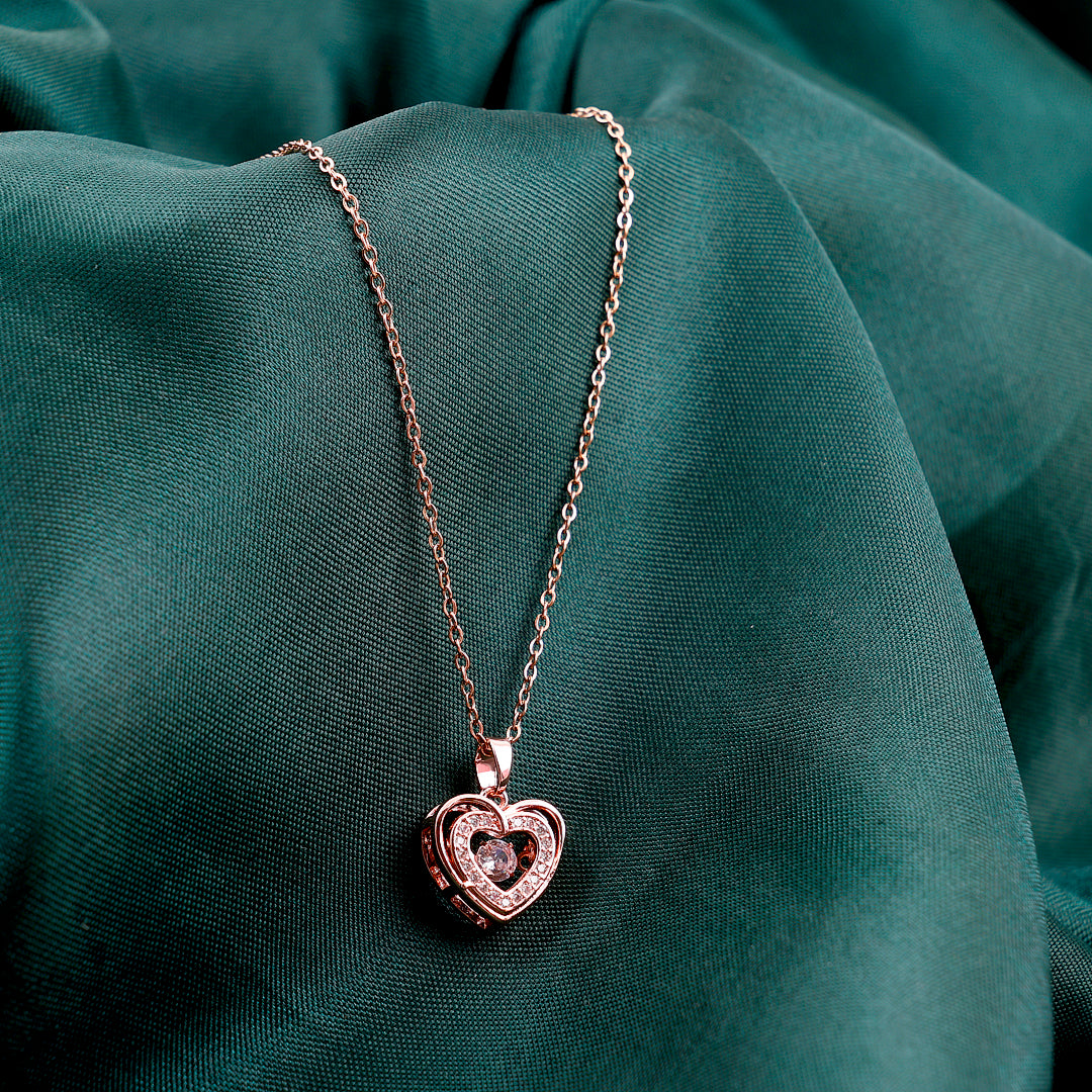 Rose Gold Heart Plated Necklace