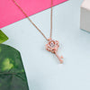 Zircon Key Rose Gold Necklace