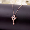Zircon Key Rose Gold Necklace