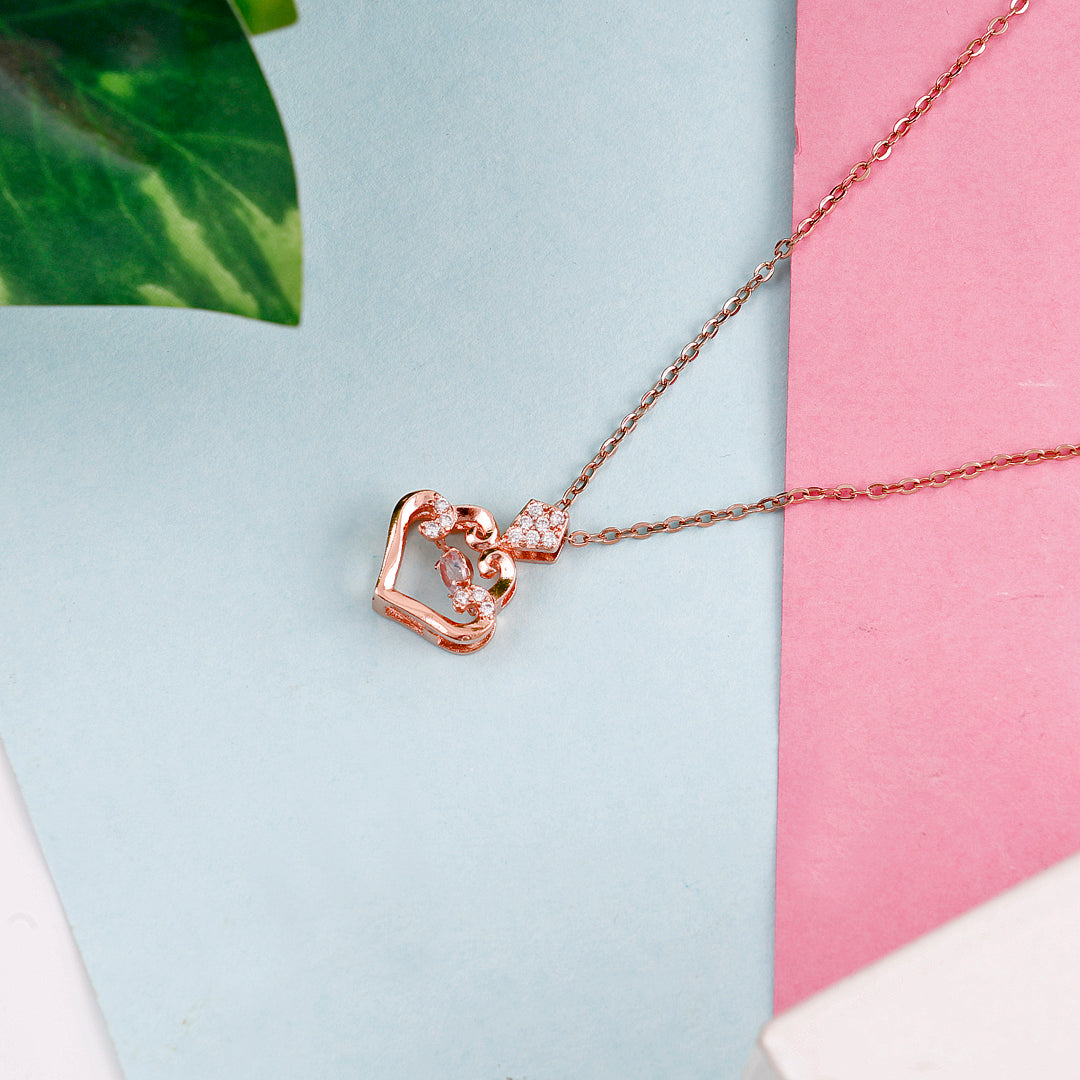 Heart Water drop cubic zircon necklace