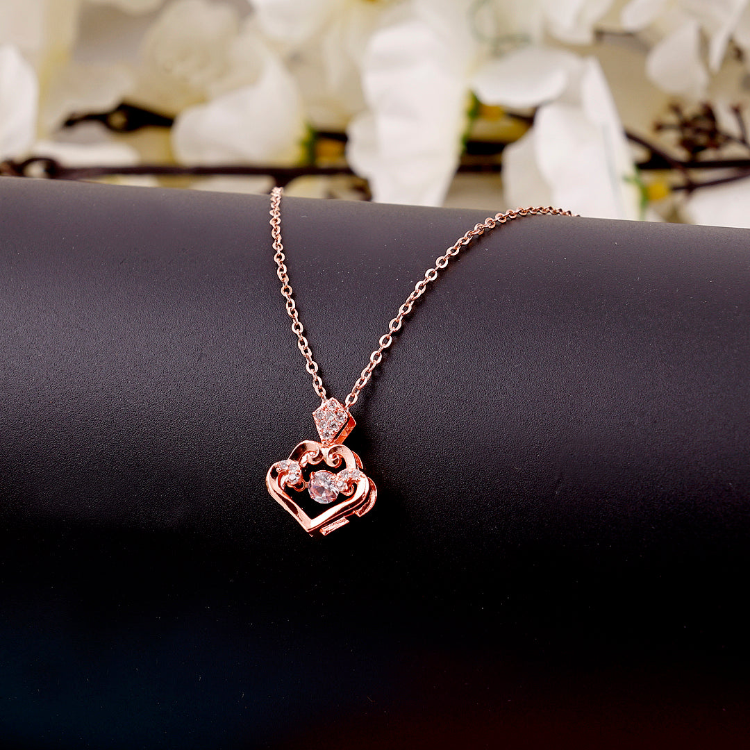 Heart Water drop cubic zircon necklace