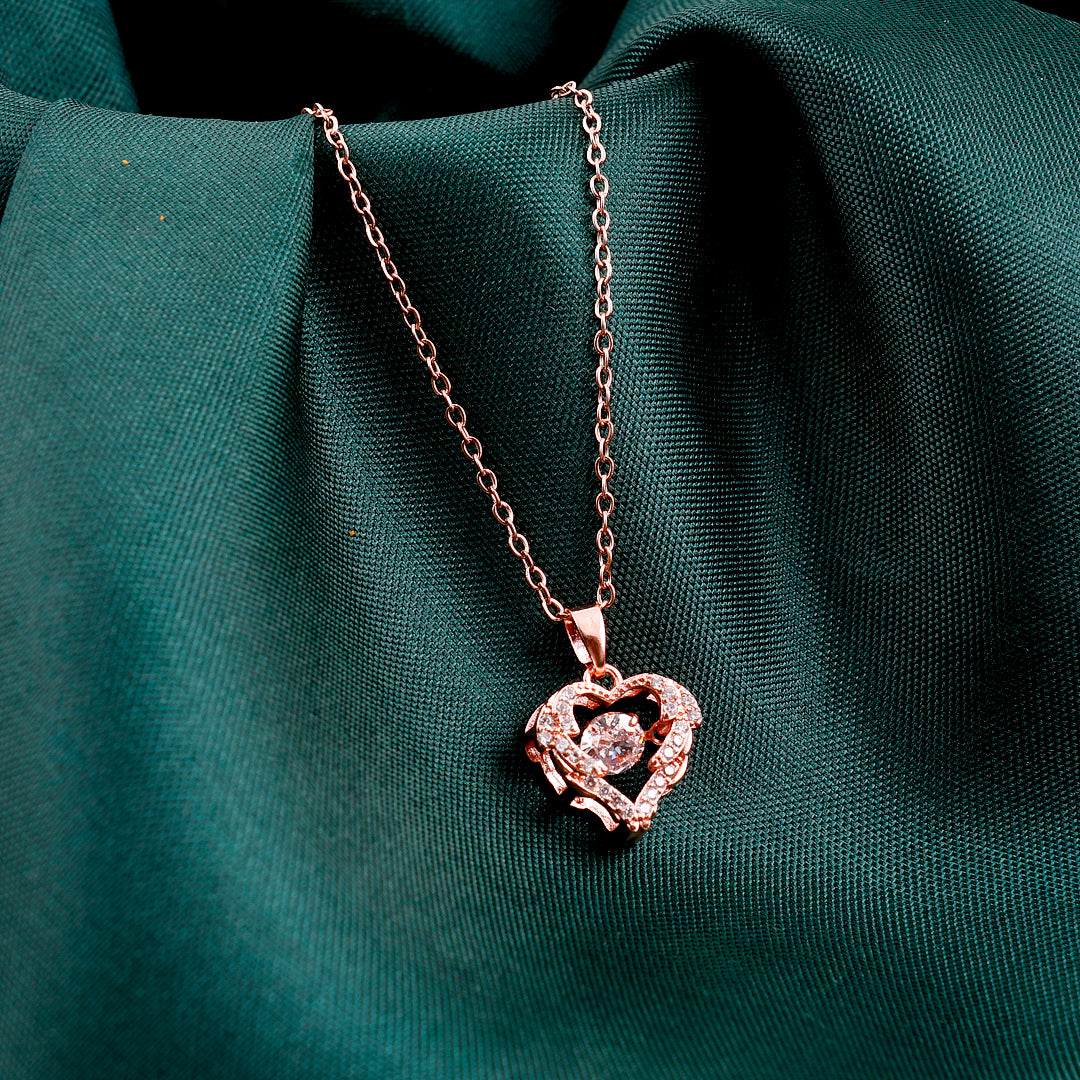 Rose Gold Hollow heart pendant