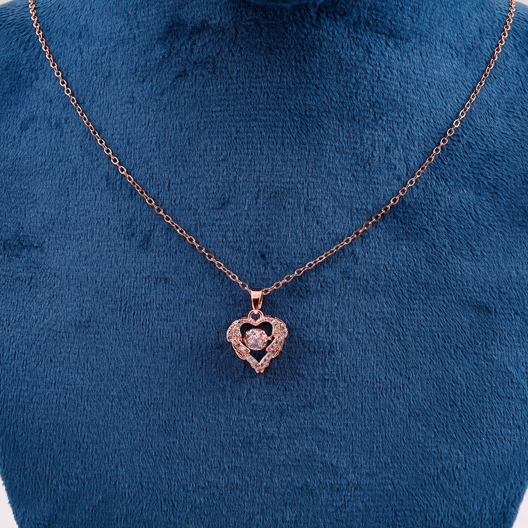 Rose Gold Hollow heart pendant