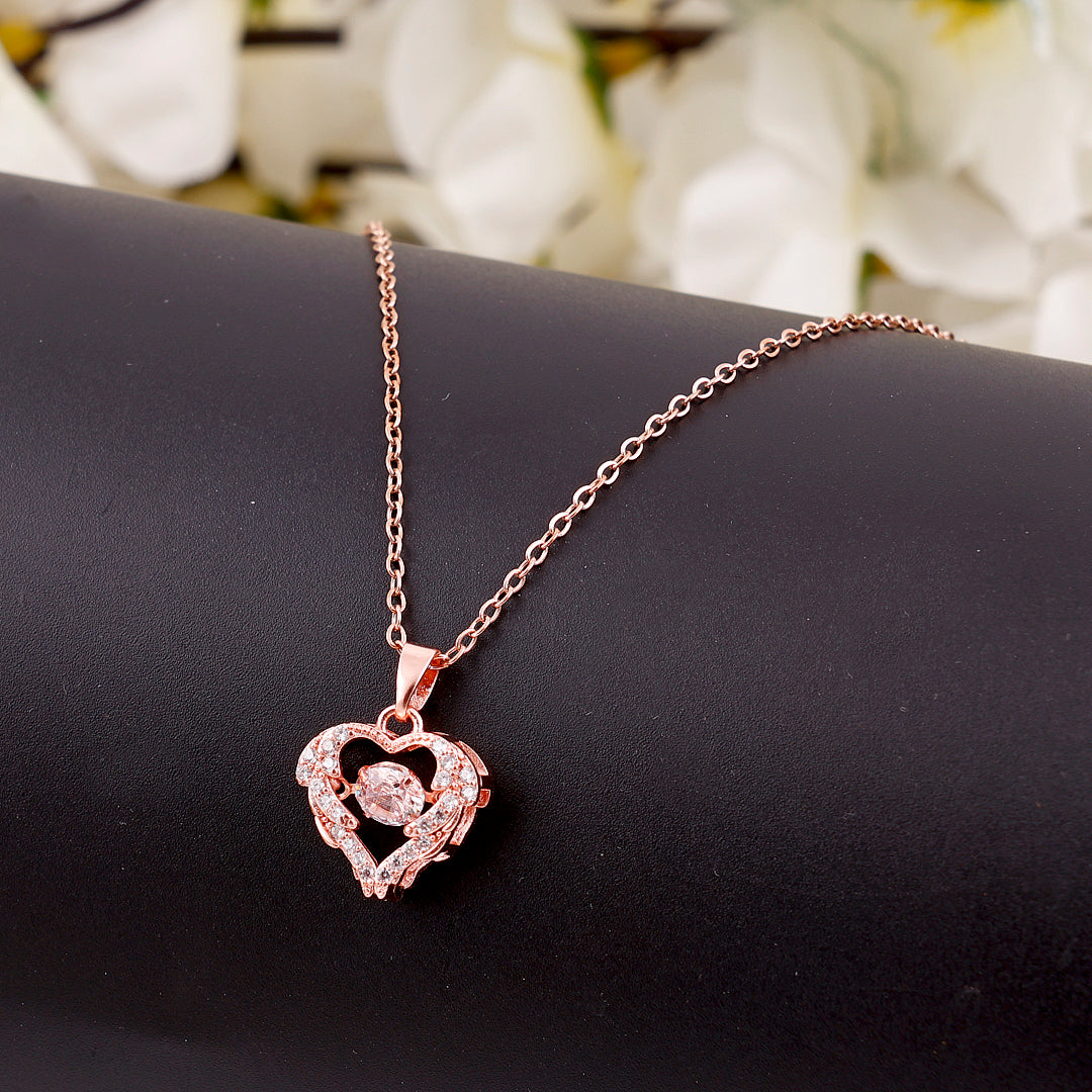 Rose Gold Hollow heart pendant