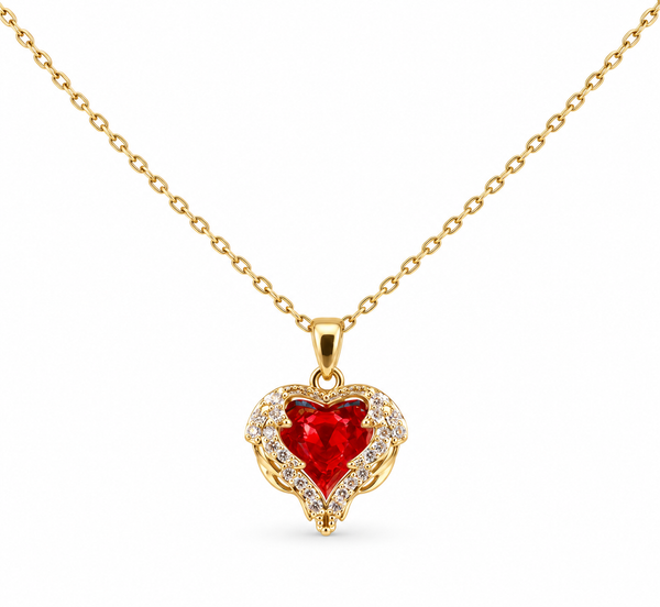 Red Zircon Heart Necklace