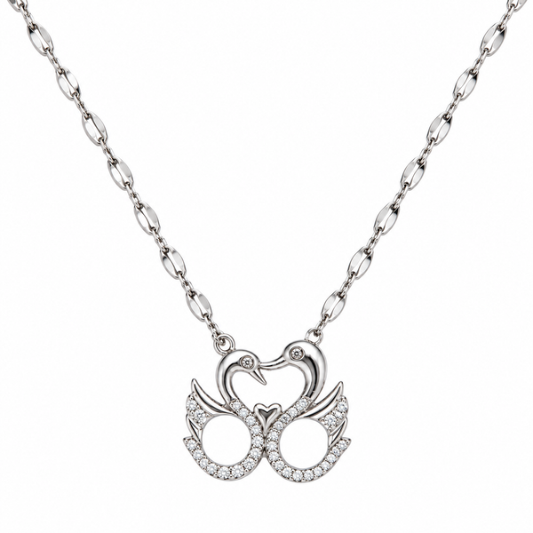 Silver Necklace with Swan Pendant