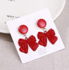Red Romantic Bow Earrings