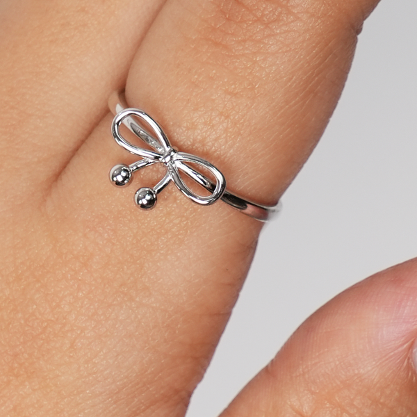 925 silver Ribbon Halo Ring