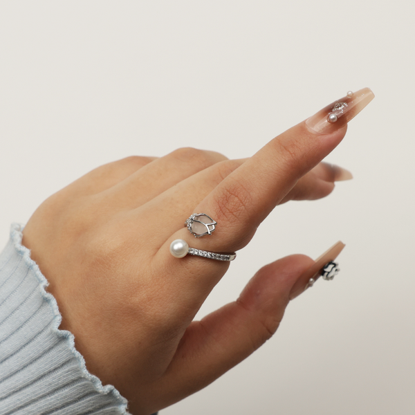 Fancy Silver Pearl Rings