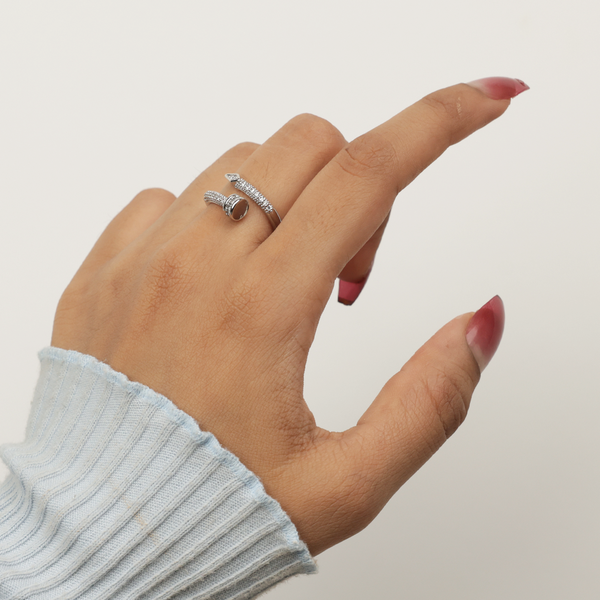 Silver Fancy Elena Nail Ring