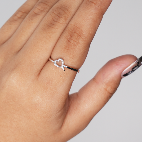 925 silver small heart ring