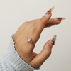 Sparkling floral gold ring