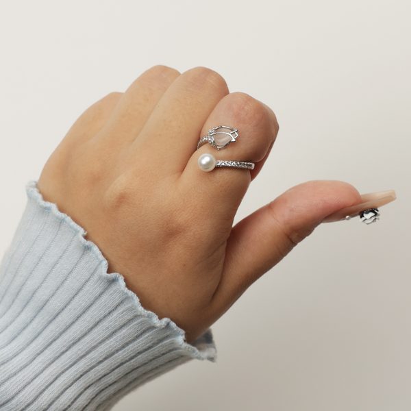 Fancy Silver Pearl Rings