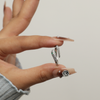 Silver Green Eyes Snake Ring
