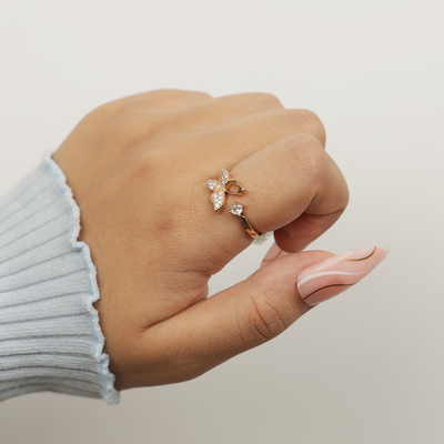 Stylish Butterfly Design Adjustable Ring for Women & Girls