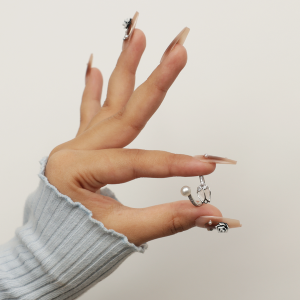 Fancy Silver Pearl Rings
