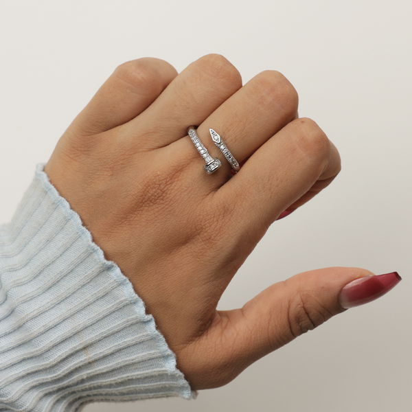 Silver Fancy Elena Nail Ring