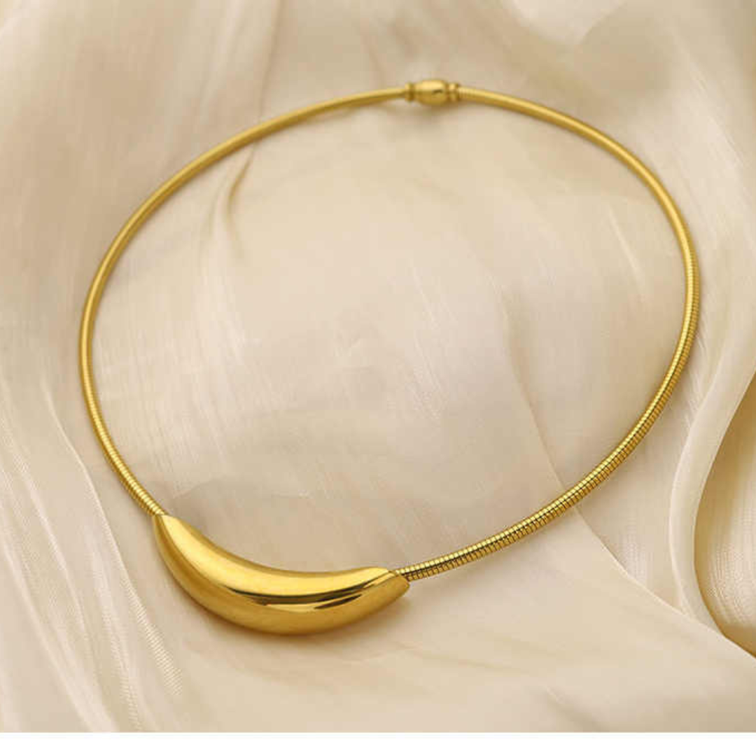 Gold-Plated Choker Chain Necklace