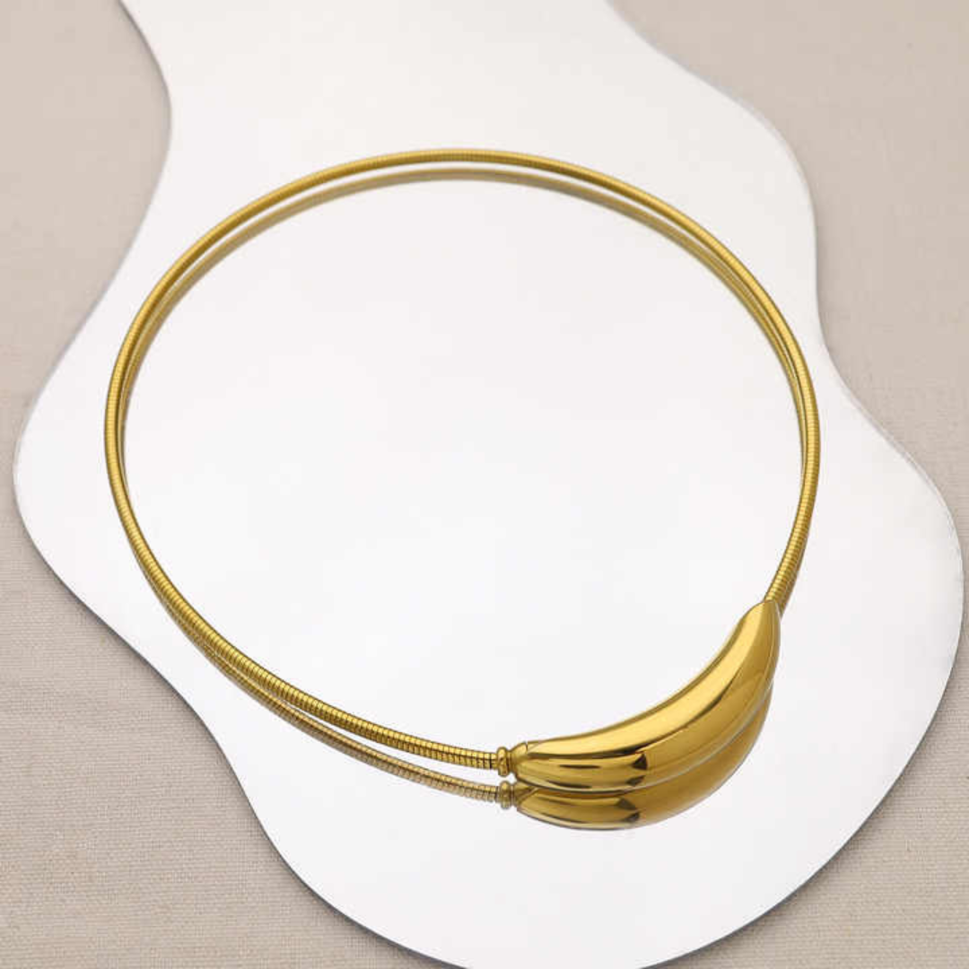 Gold-Plated Choker Chain Necklace