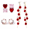 Pack Of 3 Flower Heart Earring