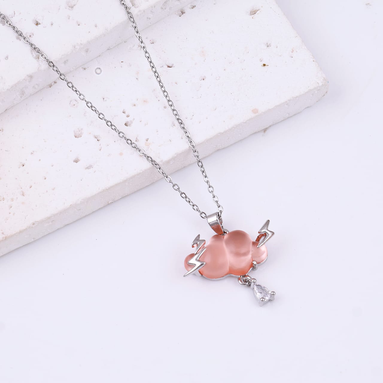 Cute Cloud Lighting Zircon Pendant Necklace