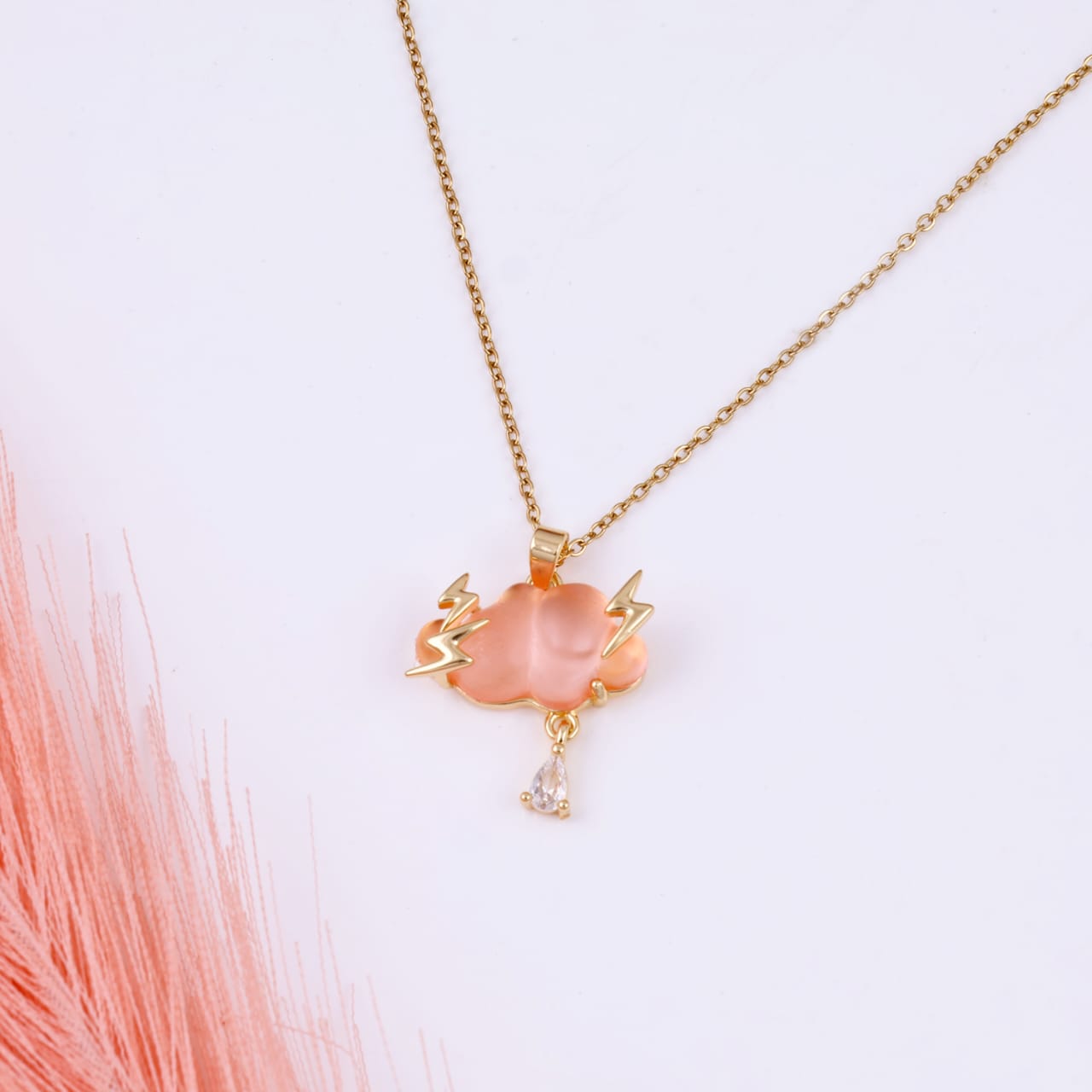 Gold Plated Lighting Cloud Zircon Necklace