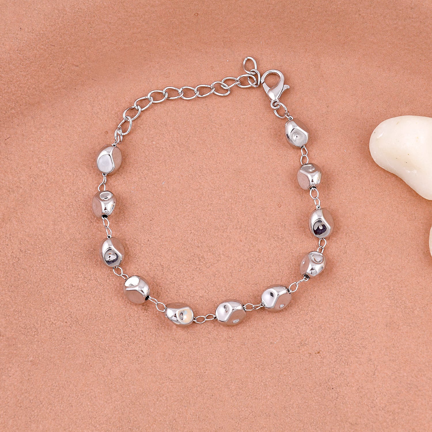 Sterling Silver Pebbles Shaped Bracelet