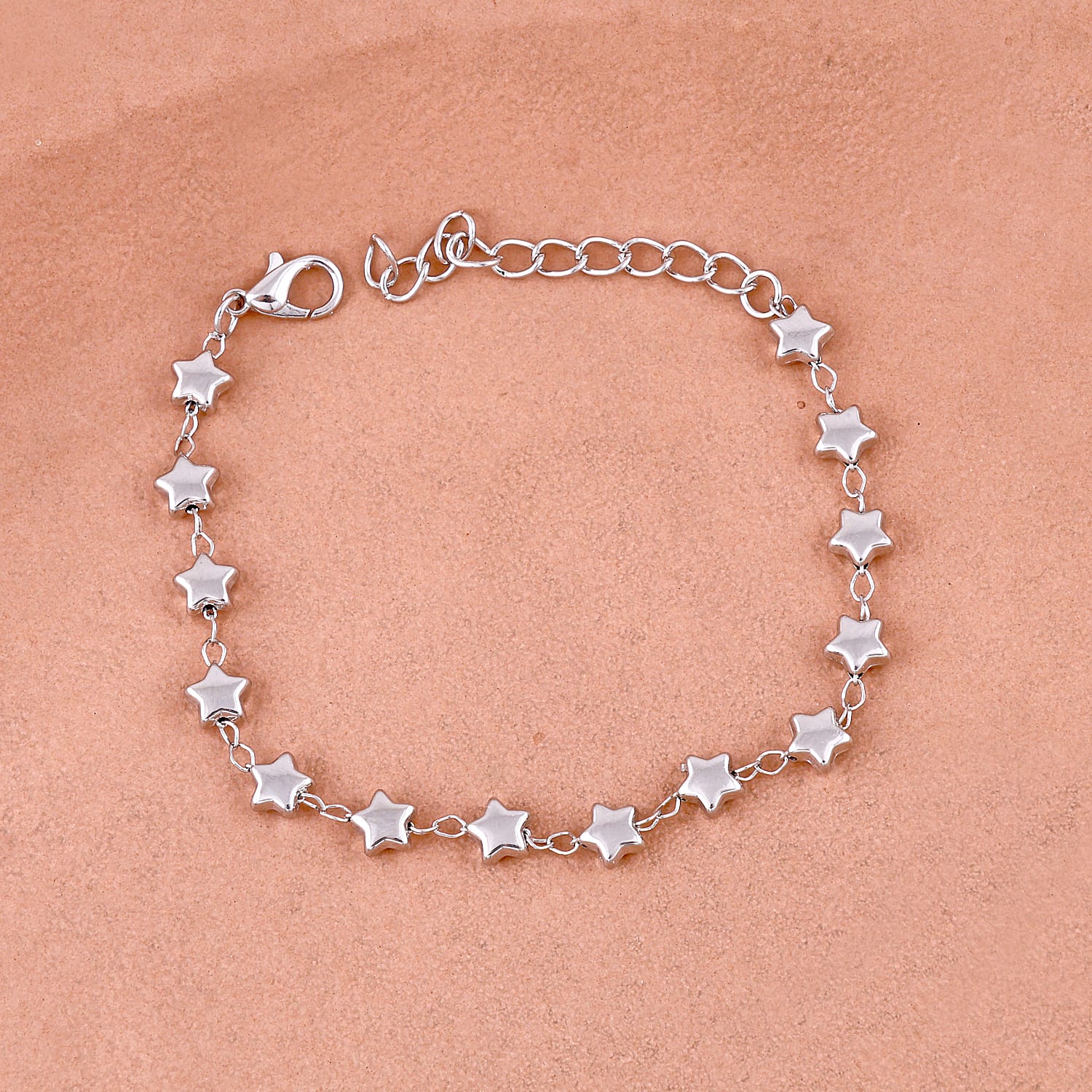 Silver Plated Star Design Chain Bracelet