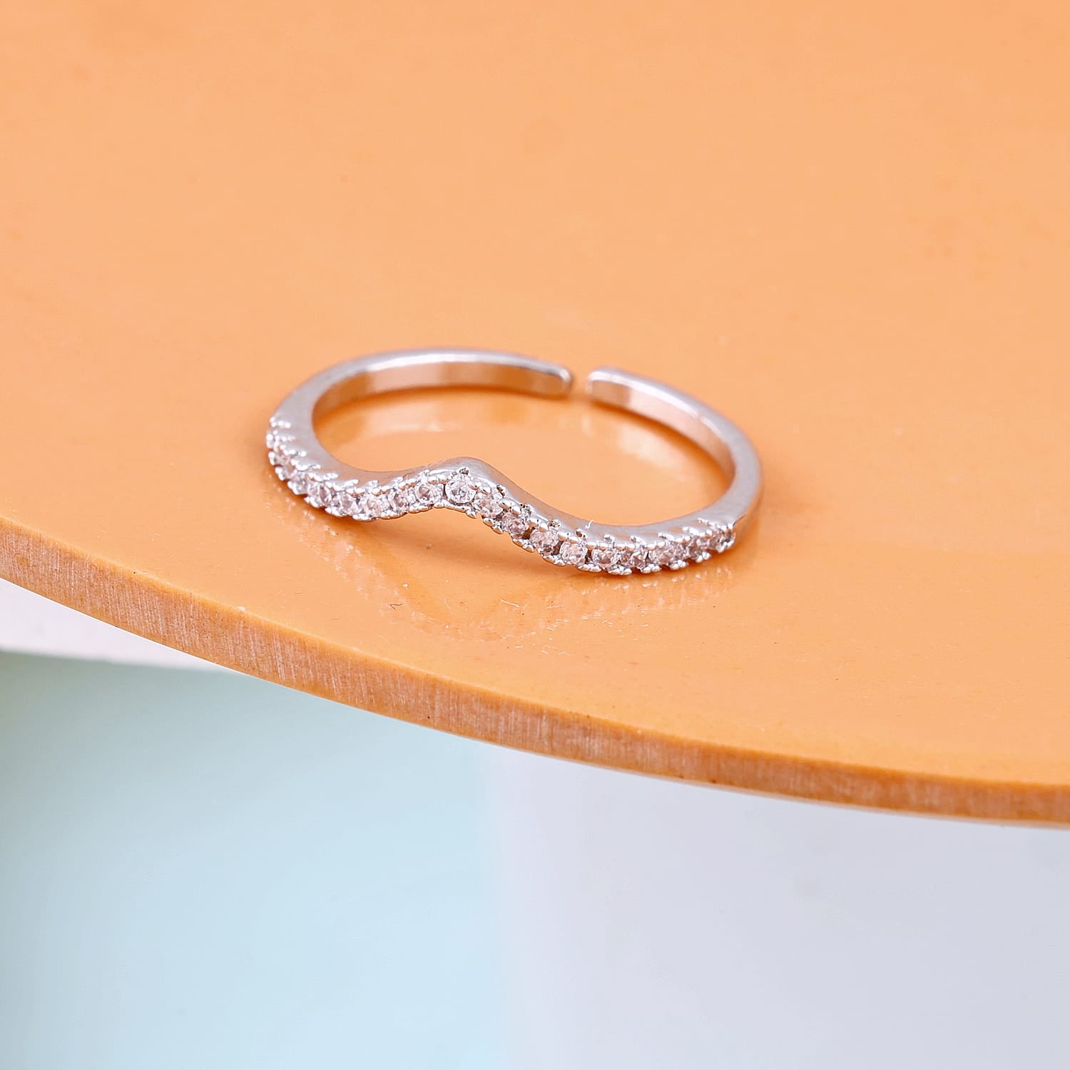 Zircon V-Shaped Eternity Ring