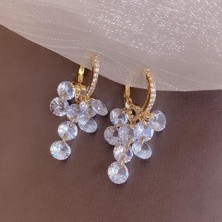 Multi Crystal Shiny Balls Earring