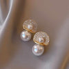 Tiny Peacock Design Double Pearl Earring