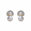 Tiny Peacock Design Double Pearl Earring