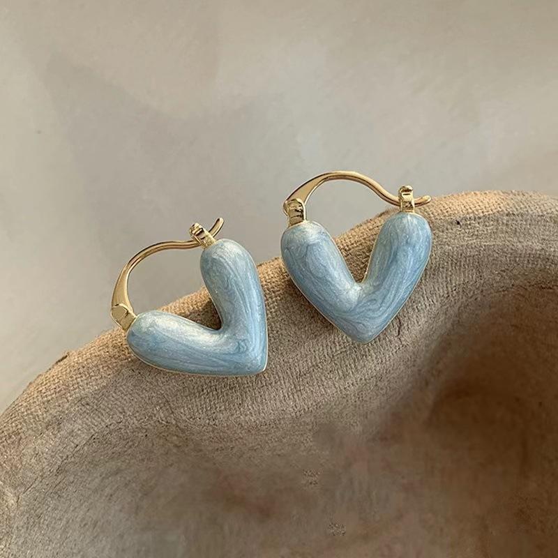 Cute Little Blue Heart Stud Earring