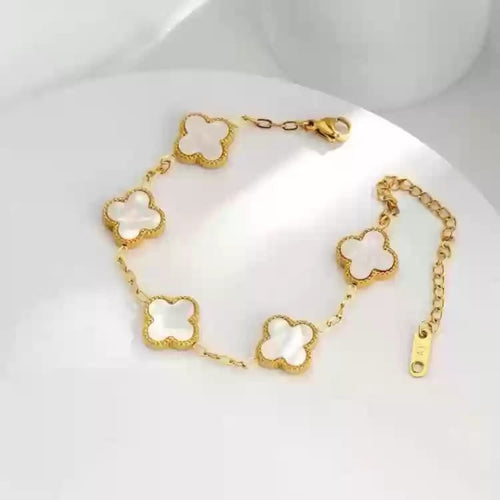 Anti tarnish white bracelet with golden chain