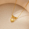 Golden small heart cute bow necklace