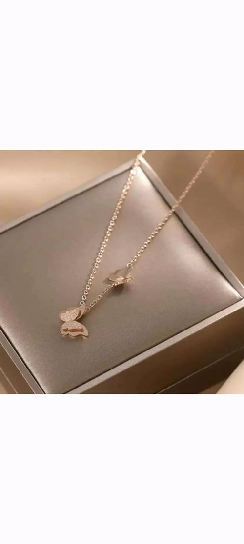 Golden Plated Shiny Butterfly necklace