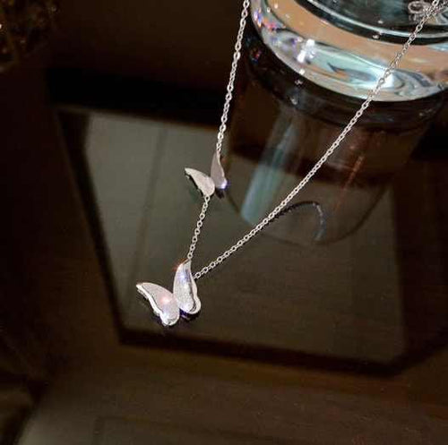 Silver Plated Shiny Butterfly necklace